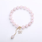 Fortune Jewel Natural Pink Crystal Plum Blossom Love Bracelet