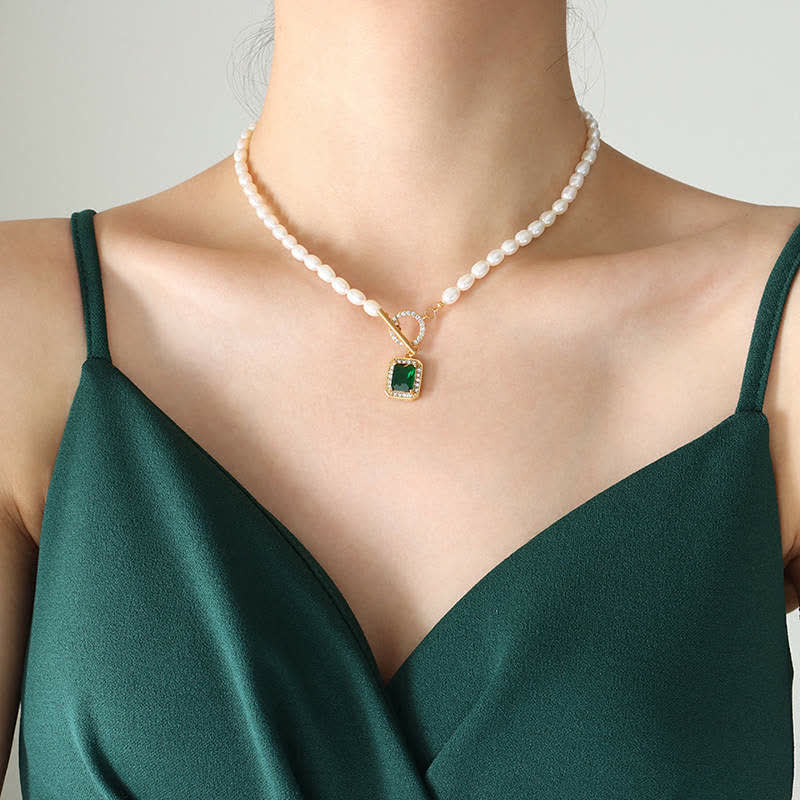 Fortune Jewel Pearl Zircon Wealth Charm Necklace Pendant