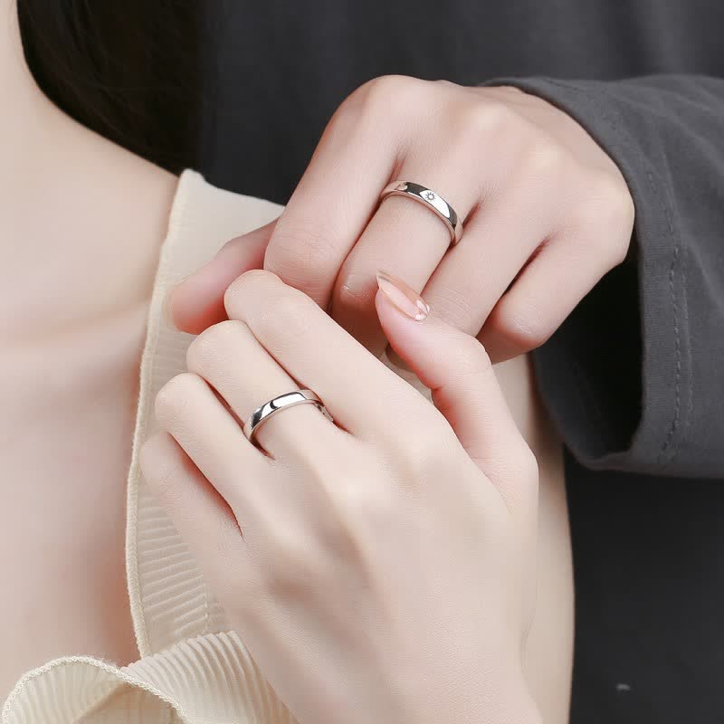 Fortune Jewel 925 Sterling Silver Sun Moon Protection Adjustable Couple Ring