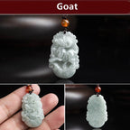 Fortune Jewel Natural Jade 12 Chinese Zodiac Sucess Pendant Necklace Fortune Jewel