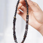 Fortune Jewel Tibet Ebony Wood Square Beads Peace Double Wrap Bracelet