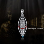 Fortune Jewel Tibet Om Mani Padme Hum Protection Necklace Rotatable Pendant