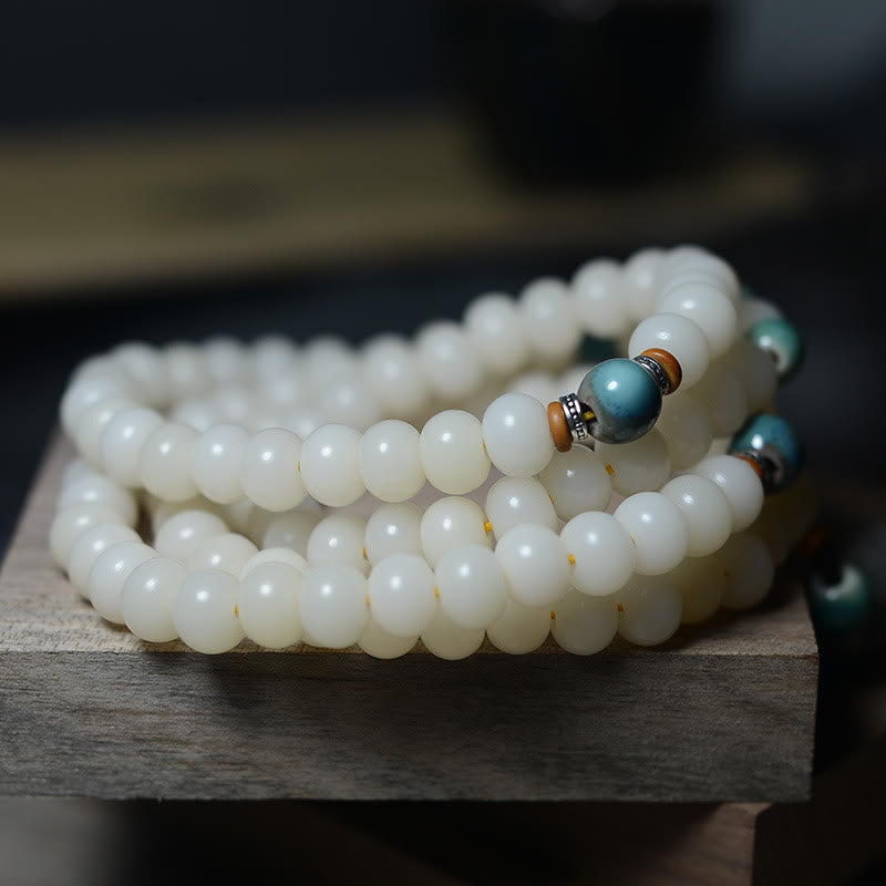 Fortune Jewel 108 Mala Beads Bodhi Seed Keep Away Evil Spirits Calm Bracelet