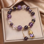 Fortune Jewel  Natural Amethyst PiXiu Healing Bracelet