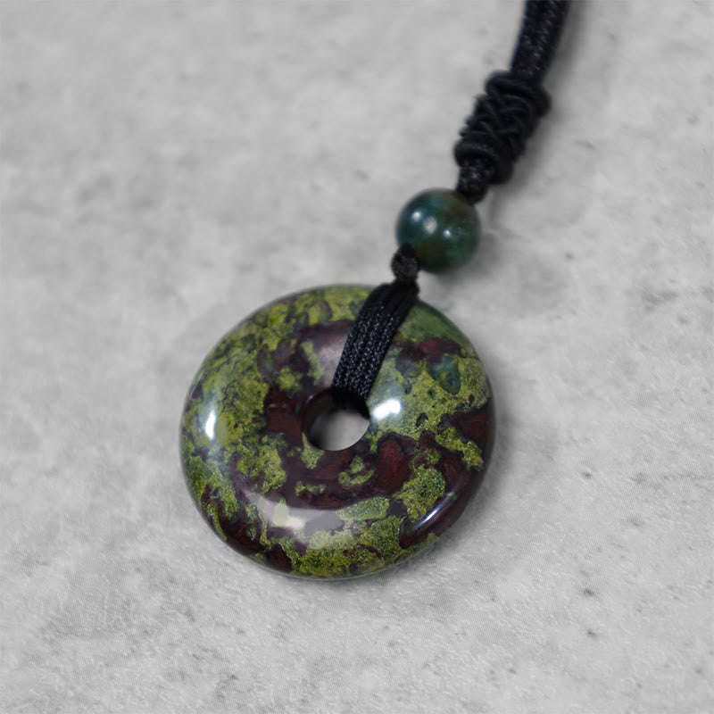 Fortune Jewel Lucky Coin Pendant Healing Crystal Gemstone Necklace