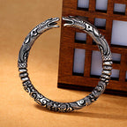 Fortune Jewel Dragon Head Carved Luck Bracelet Bangle Fortune Jewel