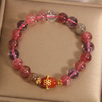 Fortune Jewel Natural Super Seven Crystal Red Agate Positivity Bracelet