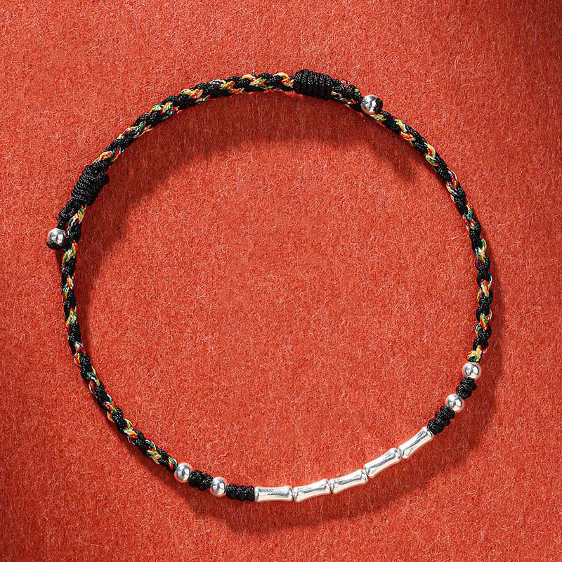 Fortune Jewel Tibet Handmade Multicolored Bamboo Protection Braided String Bracelet