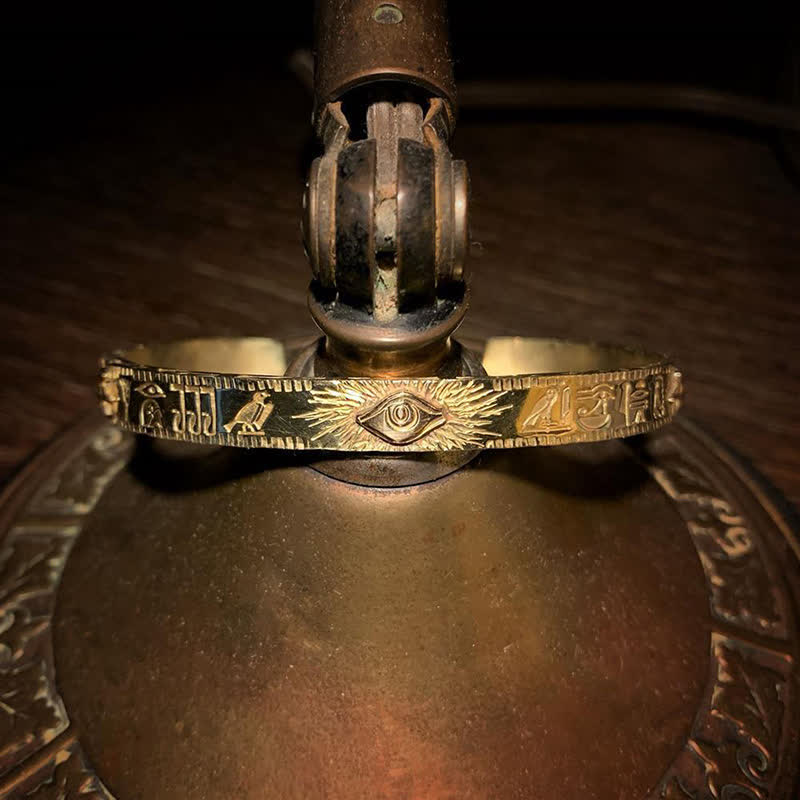 Fortune Jewel Eye Of Horus Protection Copper Cuff Bracelet Bangle