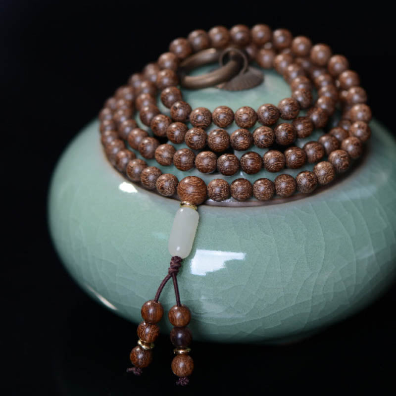 Fortune Jewel 108 Mala Beads Rosewood Jade Calm Bracelet