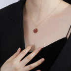 Fortune Jewel 925 Sterling Silver Strawberry Quartz Healing Positive Necklace