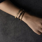 Fortune Jewel Lava Rock Stone Copper Balance Cuff Bracelet Bangle