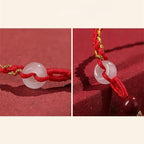 Fortune Jewel Natural Cinnabar Jade Peace Buckle Blessing Bracelet
