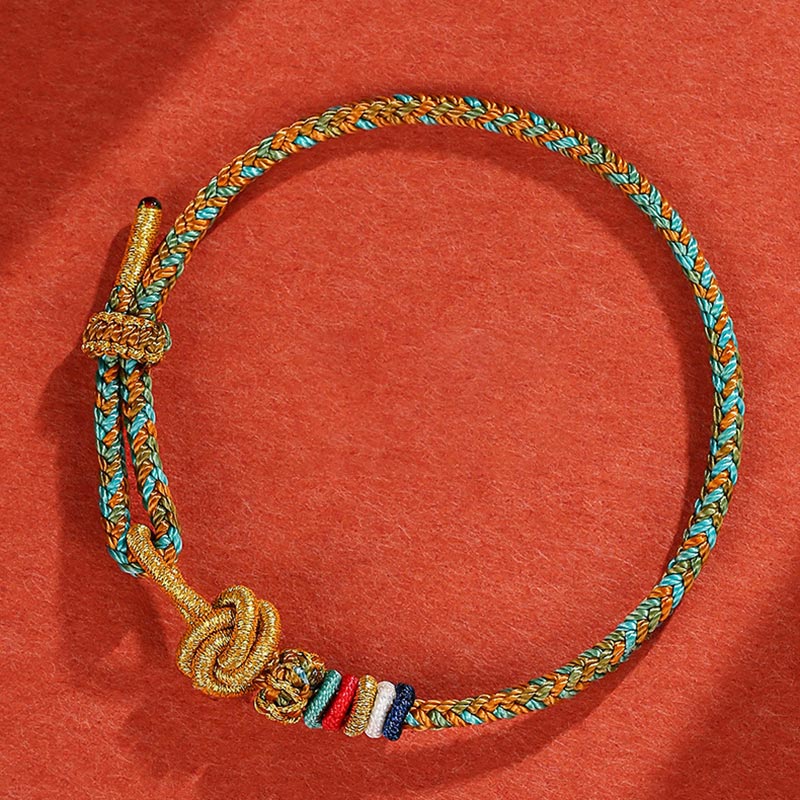 Fortune Jewel Handmade Dunhuang Colorful Rope Protection Braid String Bracelet
