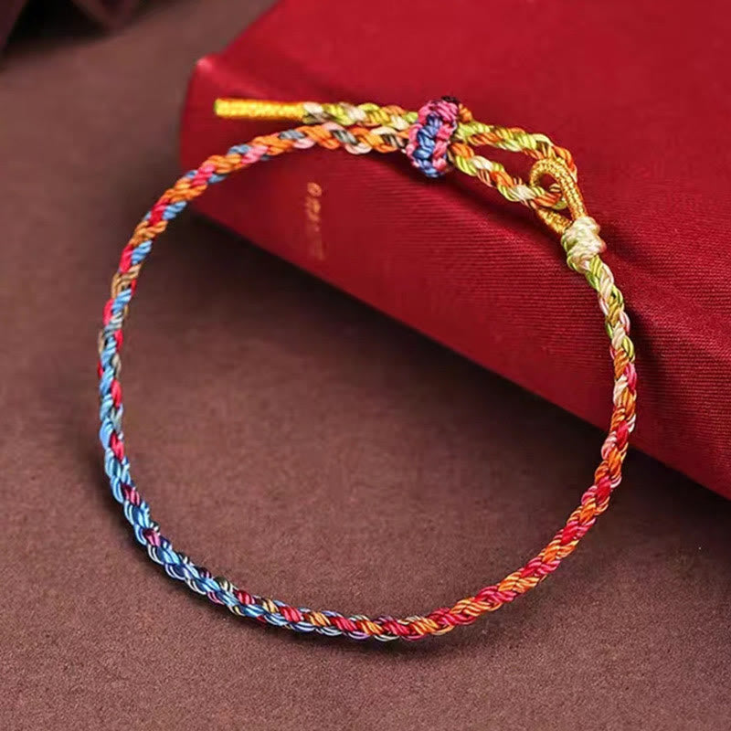 Fortune Jewel Handcrafted Luck Colorful Rope Child Adult Bracelet