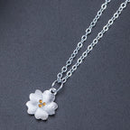 Fortune Jewel 925 Sterling Silver Cherry Blossom Flower Blessing Necklace Pendant