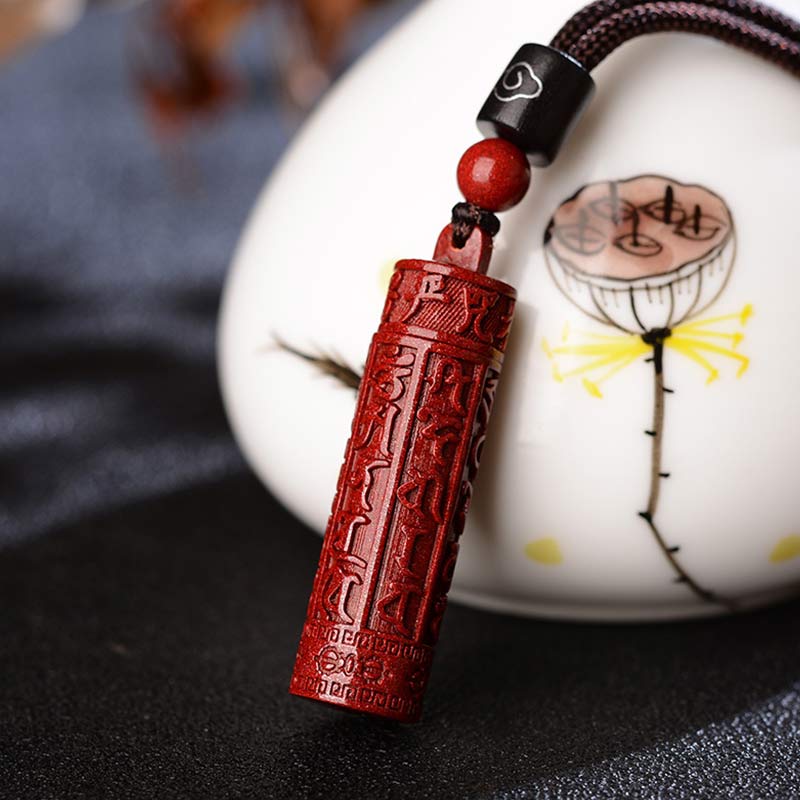 Fortune Jewel Tibetan Cinnabar Mantra Concentration String Necklace