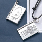 Fortune Jewel 990 Sterling Silver Heart Sutra Great Compassion Shurangama Mantra Lotus Vajra Peace Necklace Pendant Fortune Jewel