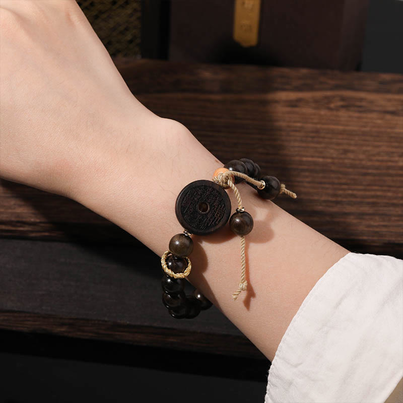 Fortune Jewel Ebony Wood Mountain Ghosts Spend Money Balance Bracelet