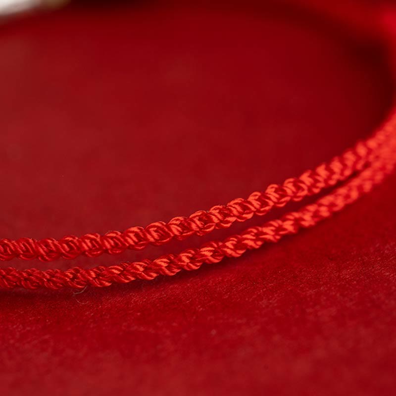 Fortune Jewel 925 Sterling Silver Koi Fish Cinnabar Bead Wealth Handcrafted Braided Bracelet Anklet