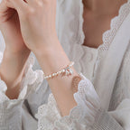 Fortune Jewel 999 Sterling Silver Lotus Flower Pod Natural Pearl Healing Bracelet