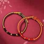 Handmade Adjustable Red String Couple Bracelet - Good Fortune Amulet