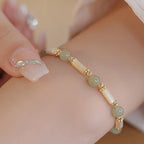 Fortune Jewel Tridacna Stone Red Agate Hetian Jade Blessing Bracelet