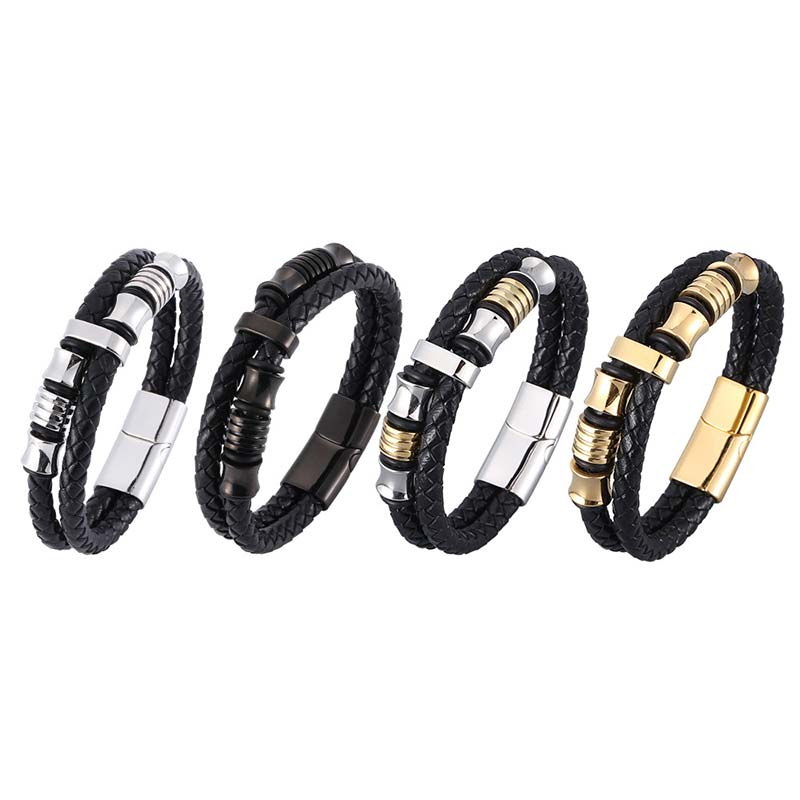 Fortune Jewel Layered Leather Weave Fortune Bracelet