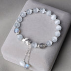 Fortune Jewel Natural Cat's Eye Moonstone Strawberry Quartz PiXiu Support Bracelet