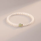 Fortune Jewel Natural White Agate Jade Luck Protection Bracelet