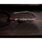 Fortune Jewel Natural Tibet 108 Mala Beads Purple Bodhi Seed Three-eyed Dzi Bead Copper Dorje Harmony Bracelet