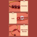 Fortune Jewel Natural Cinnabar Jade Peace Buckle Blessing Bracelet