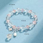 Fortune Jewel White Crystal Pink Crystal Protection Star Charm Bracelet