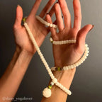 Buddha Stones "Hoping for Serenity and Mindfulness" Bodhi Lotus Mala Includes Gift Message Card Fortune Jewel