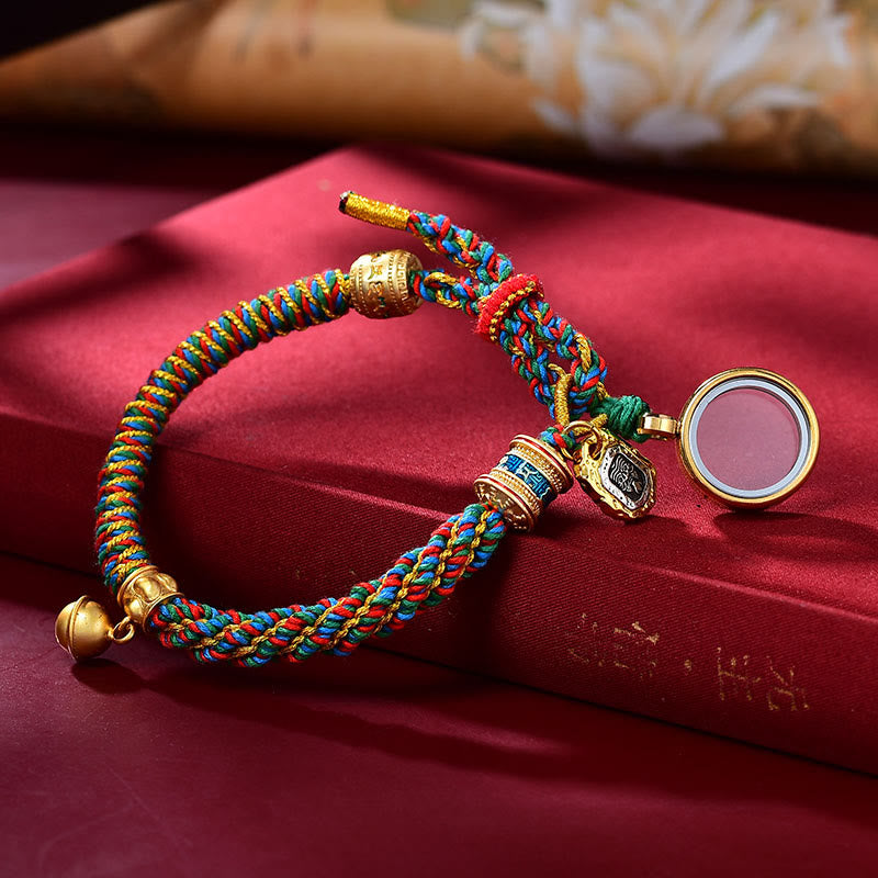 Fortune Jewel Tibetan Om Mani Padme Hum Carved Zakiram Goddess of Wealth Charm Amulet Bracelet