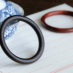 Fortune Jewel Tibetan Small Leaf Red Sandalwood Ebony Green Sandalwood Protection Bracelet Bangle