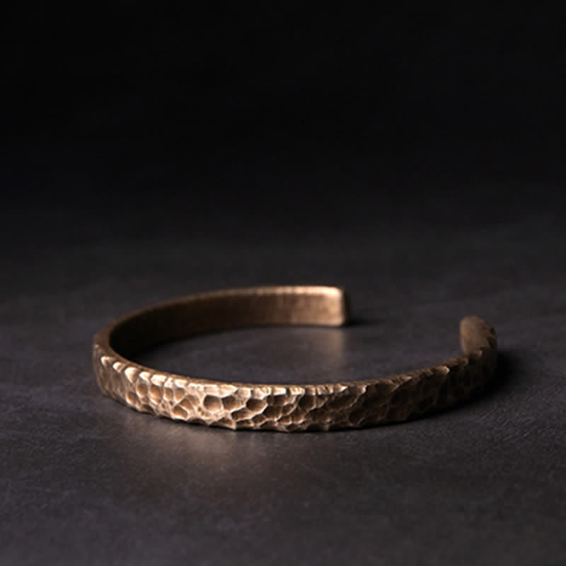 Fortune Jewel Lava Rock Stone Copper Balance Cuff Bracelet Bangle