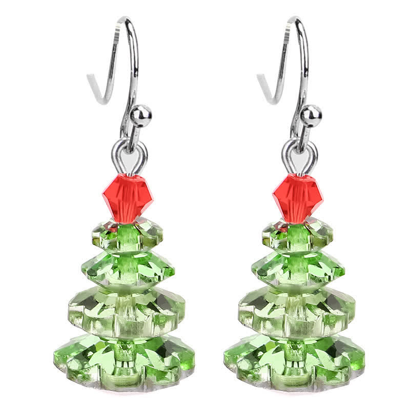 Fortune Jewel Various Crystals Christmas Tree Amethyst Peace Healing Drop Earrings