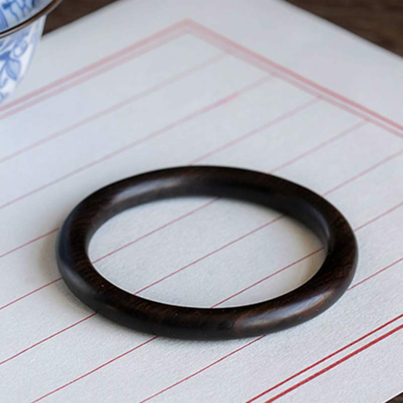 Fortune Jewel Tibetan Small Leaf Red Sandalwood Ebony Green Sandalwood Protection Bracelet Bangle