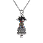 Fortune Jewel Tibetan Om Mani Padme Hum Dorje Vajra Bell Strength Necklace Pendant