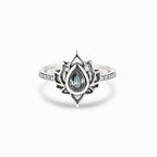 Fortune Jewel Sterling Silver Lotus Zircon Blessing Protection Ring
