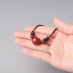 Fortune Jewel Natural Cinnabar Stones Bead Blessing Necklace Pendant
