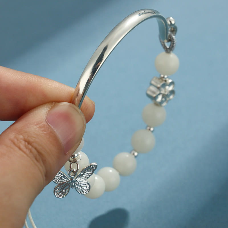 Fortune Jewel Bodhi Seed Butterfly Lotus Luck Wealth Bracelet Bangle
