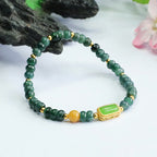 Fortune Jewel Natural Green Jade Topaz Luck Bracelet