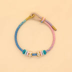 Fortune Jewel Handmade Eight Thread Peace Knot Peach Blossom Knot Luck Rope Braided Bracelet
