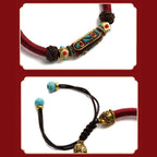 Fortune Jewel Handmade Tibetan Turquoise Om Mani Padme Hum Strength Braided Bracelet