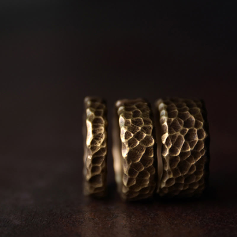 Fortune Jewel Tibetan Bump Texture Design Copper Brass Luck Ring