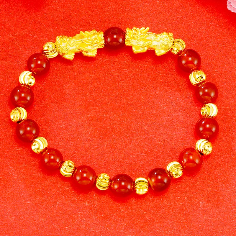Fortune Jewel Electroplating Golden Double Pixiu Wealth Bracelet