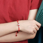 Fortune Jewel 999 Sterling Silver Chinese Zodiac Luck Strength Red String Bracelet