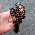 Fortune Jewel Tibetan Tiger Eye Buddha Strength Power Beaded Tassel Pendant Necklace